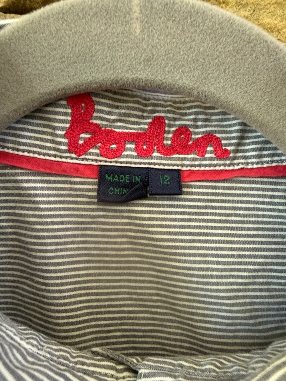 Boden Blue & White Micro-Stripe Button-Down Shirt Feminine Cut, Cotton Stretch - Picture 2 of 10